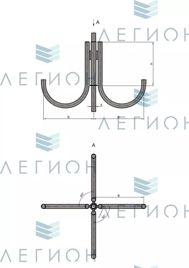 К34-0,5-0,6-0-5 кронштейн пятирожковый